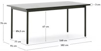 Уличный стол Maurina 182X91X76 CM