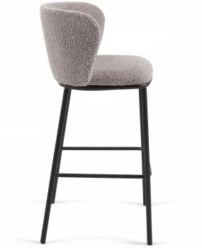 Барный стул Ciselia 54X48X102 CM серая ткань букле