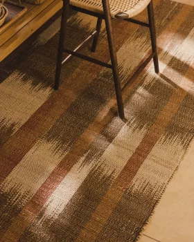 Джутовый ковер Domira с многоцветным узором икат 300X200 CM