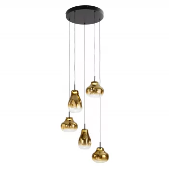 Люстра Aledis 5L черно-золотая 41X100 CM