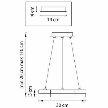 Подвесной светодиодный светильник Unitario 30X30X110 CM
