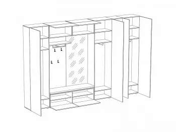 Композиция для прихожей Modus 358X40X233 CM