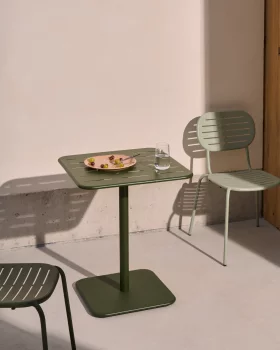 Уличный стол Brai из оцинкованной стали, зелёный 70X70X73 CM