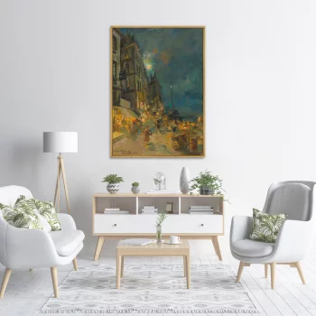 Постер на холсте Marseilles Quay By Night 75X105 CM