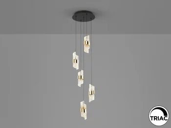Люстра Iliada 5L черно-золотая D30 30X23 CM