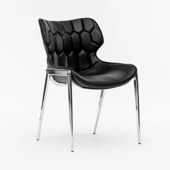 Стул Найроби черная экокожа ножки хромированные 53X63.5X82 CM