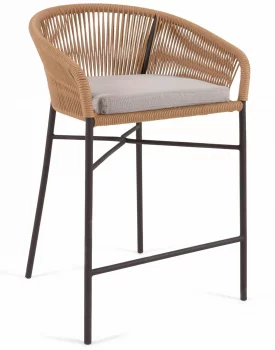 Полубарный стул Yanet 55X50X85 CM бежевого цвета