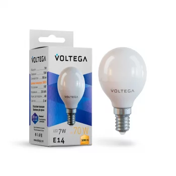 Светодиодная лампа Voltega Simple Шар 7Вт 3000K