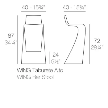 Барный стул Wing 40X40X87 CM