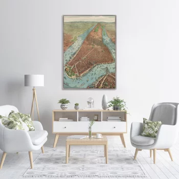 Постер Antique map of New York City 75X105 CM
