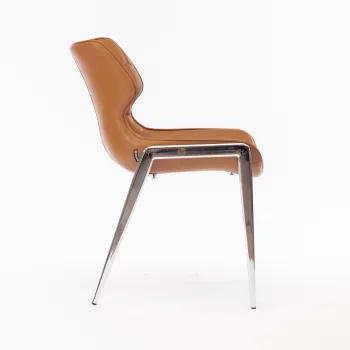 Стул Найроби светло-коричневая экокожа хромированные ножки 53X63,5X82 CM