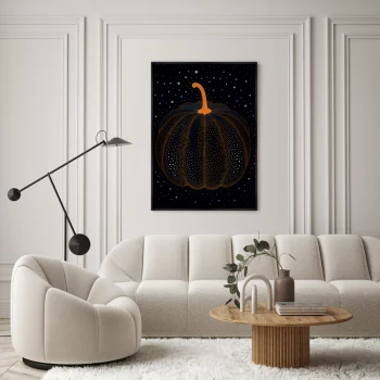 Постер на холсте Pumpkin sparkling in the night 75X105 CM