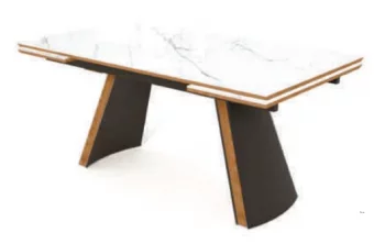 Раскладной стол РАНДЕВУ 160 Белый мрамор матовый 160X90X76 CM