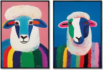 Набор из двух постеров на холсте Sheep couple 75X105 / 75X105 CM