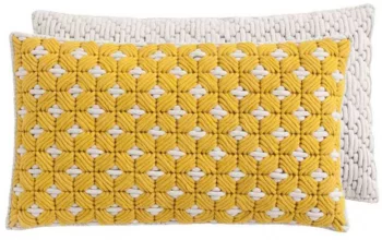 Декоративная подушка Silai Cushion 60X35 CM желто-белая