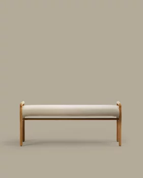 Скамья Macaret со съемным чехлом из массива дуба с натуральной отделкой 120X38X50 CM
