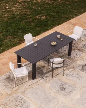 Раздвижной стол Livorno из алюминия графитового цвета 233(350)X100 CM
