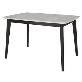 Стол Oslo раскладной 120-160x80x76см, Бетон лайт, чёрный (металлический механизм)