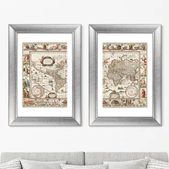 Диптих Nova totius terrarum orbis 51X71 / 51X71 CM