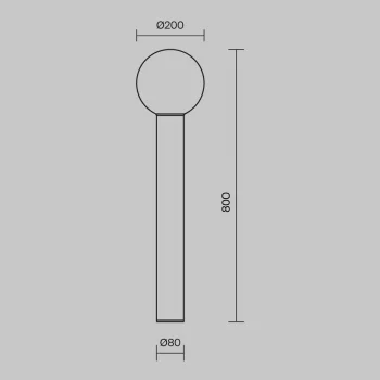 Ландшафтный светильник O598FL-01B 20X20X80 CM
