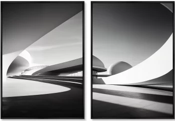 Диптих репродукций на холсте Architecture Curves of large arches 75X105 / 75X105 CM