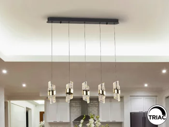 Люстра Iliada 5L черно-золотая 96X9X23 CM