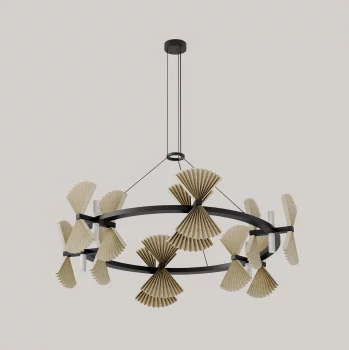 Люстра Hita 6 матовый черный 90X90X330 CM