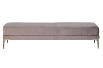 Банкетка Prima 160 на металлических опорах, серо-бежевая, Роман23 40X160X40 CM