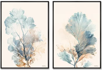 Композиция из двух репродукций картин на холсте Coral Symphony 75X105 / 75X105 CM