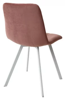 Стул CHILLI-Q SQUARE розовый, велюровый, белый каркас 47X53X88 CM
