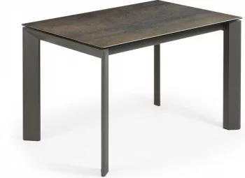Раскладной стол Atta 120-180X80X76 CM с имитацией состаренного метала серый