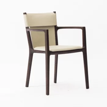 Стул Нобиле из натуральной кожи цвет пергамент дуб 55,5X57X83 CM