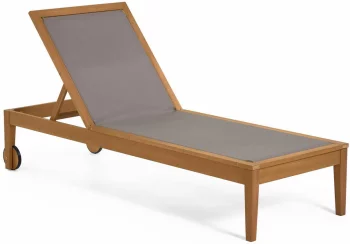 Шезлонг из эвкалипта Caterin 200X70X37-94 CM бежевый