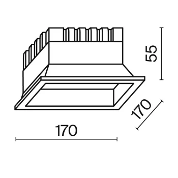 Встраиваемый светильник Окно 17X17X5.5 CM