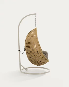 Подвесное кресло Cira светло-серого цвета с натуральной отделкой 105X105X197 CM
