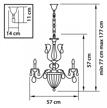 Подвесная люстра Schon 55X55X100 CM
