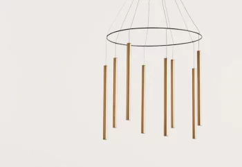 Подвесная люстра Mika Multi 8L золотой 60X300 CM