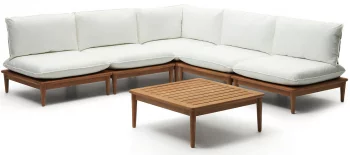 Комплект из модульного дивана и столика из тика Portitxol 270X270X85 / 80X80X35 CM