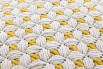 Пуф с чехлом из шерсти Silai Small 52X52X35 CM бело желтый