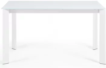 Раскладной стол Atta 140-200X90X76 CM с стеклянной белой столешницей