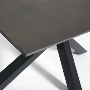 Стол Arya 160X90X78 CM черные ножки черная керамическая столешница