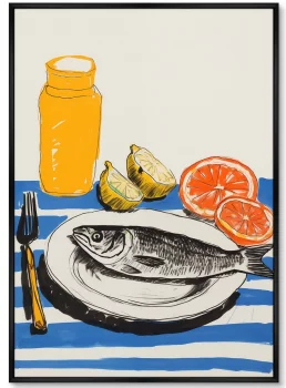 Набор из двух постеров на холсте Fish Day 75X105 / 75X105 CM