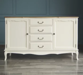 Бежевый комод Леонтина с дверками и ящиками 160X42X91 CM