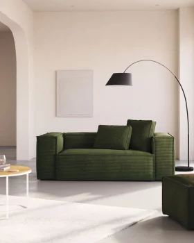 Двухместный диван Blok из толстого вельвета, зелёный 210X100X69 CM