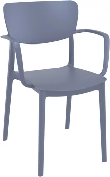 Стул пластиковый Lisa 53X54X82 CM серый