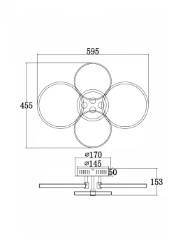 Потолочный LED-светильник 595X455X153 MM