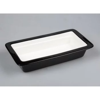Гастроемкость 1/3 h65 мм фарфор 325*176*65 мм 4,5 л черная/белая P.L. Proff Cuisine 