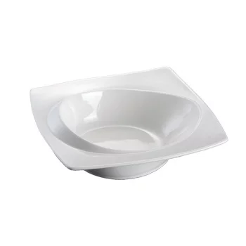 Салатник 20*20 см h5,5 см с бортом Asymmetry белый фарфор NEW P.L. Proff Cuisine [3]