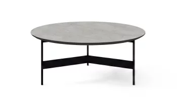Журнальный столик Трей M светлый бетон столешница HPL 76X76X31 CM