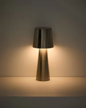 Настольная лампа Arenys из металла с глянцевым серебристым покрытием 16X16X40 CM